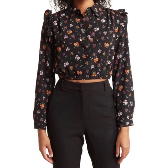 💐Floral Dream Cropped Blouse - Perfect for Fall/Winter! - Picture 2 of 8